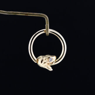 Medium Grey Diamond Eyed Snake Seam Ring 5/16"