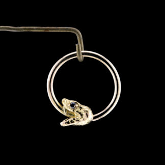 Large Black Diamond Eyed Snake Seam Ring 3/8"