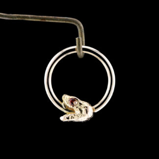 Medium Orange Sapphire Eyed Snake Seam Ring 5/16"