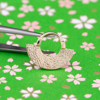 The Shimmer Engraved 14kt Yellow Gold Hinge Ring